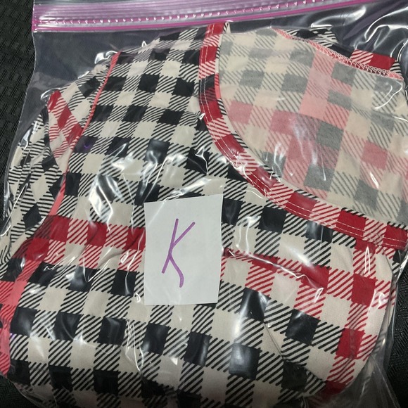 LuLaRoe Dress Womens XL Multicolor Plaid Fit Flare Knit Scoop Neck Short Sleeve - Picture 9 of 9